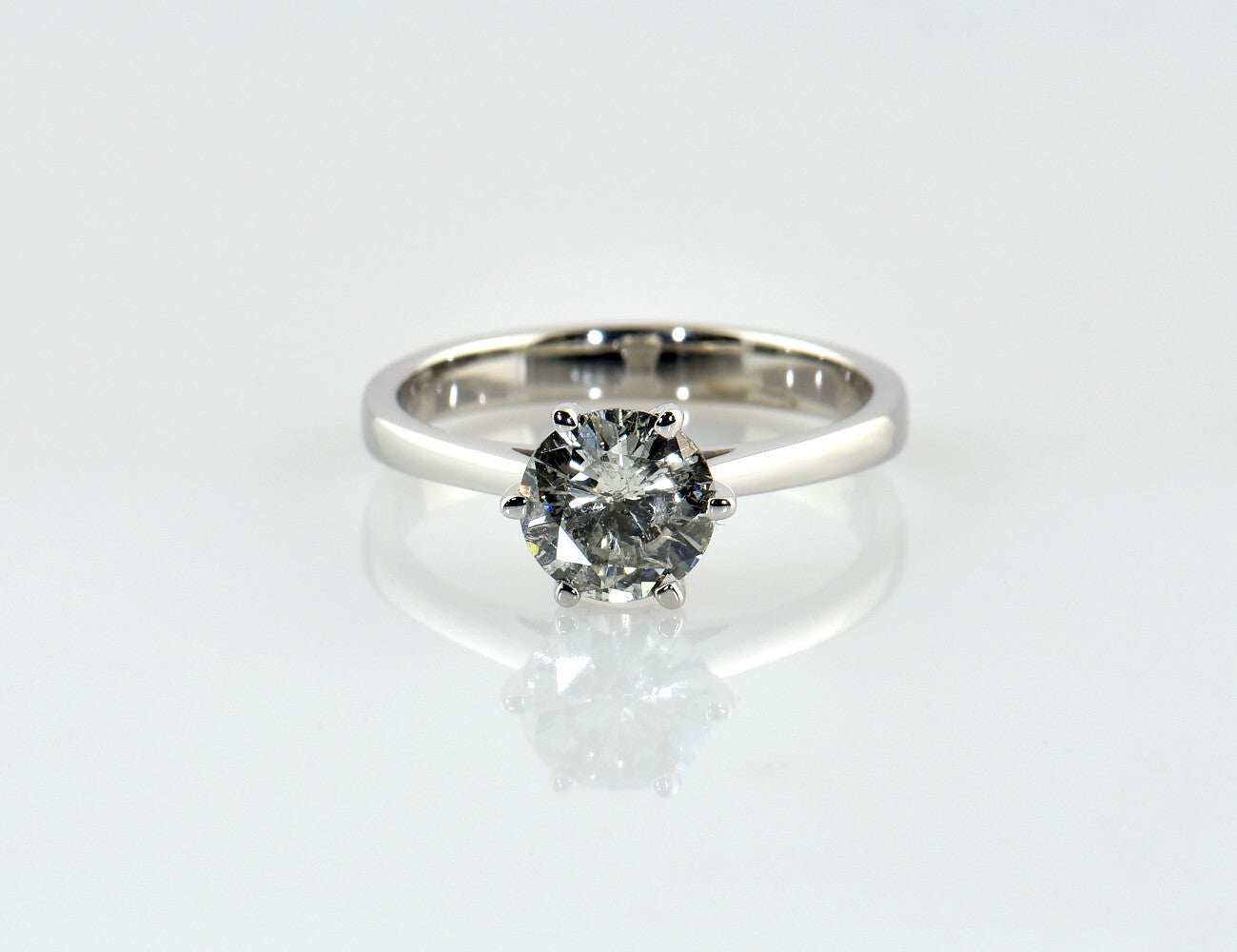 Solitär Diamant Ring 585/000 14 K Weißgold Brillant 1,24 ct