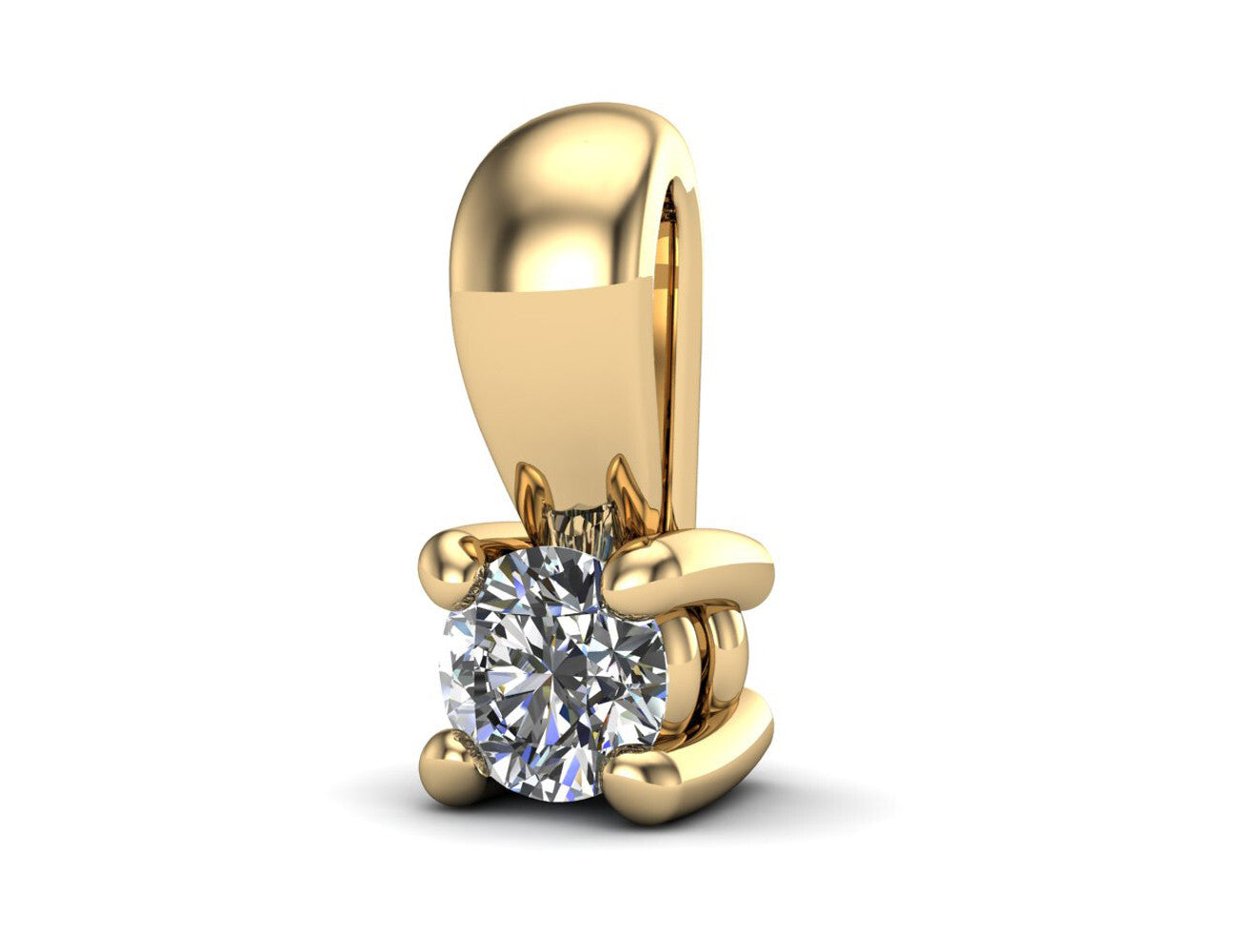 Diamant Solitär Anhänger 585/000 14 K Gelbgold 1 Brillant  0,10 ct