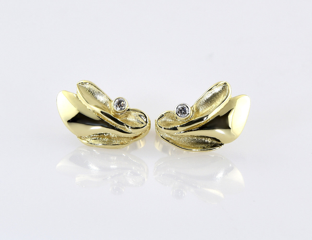 Ohrstecker Diamant 585/000 14 K Gelbgold 2 Brillanten zus. 0,03 ct