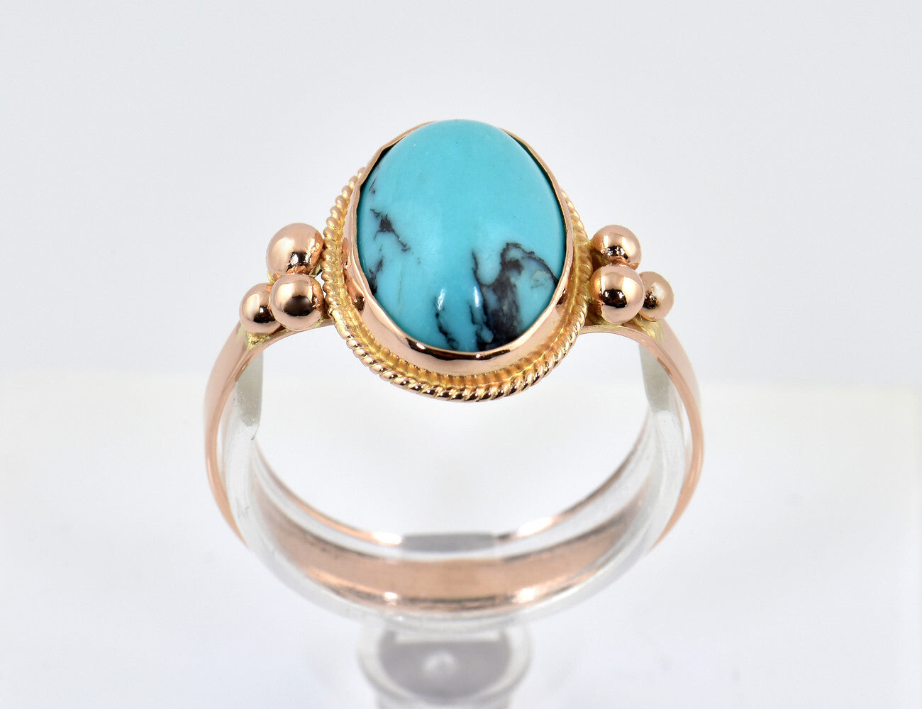 Ring Türkis 585/000 14 K Rotgold