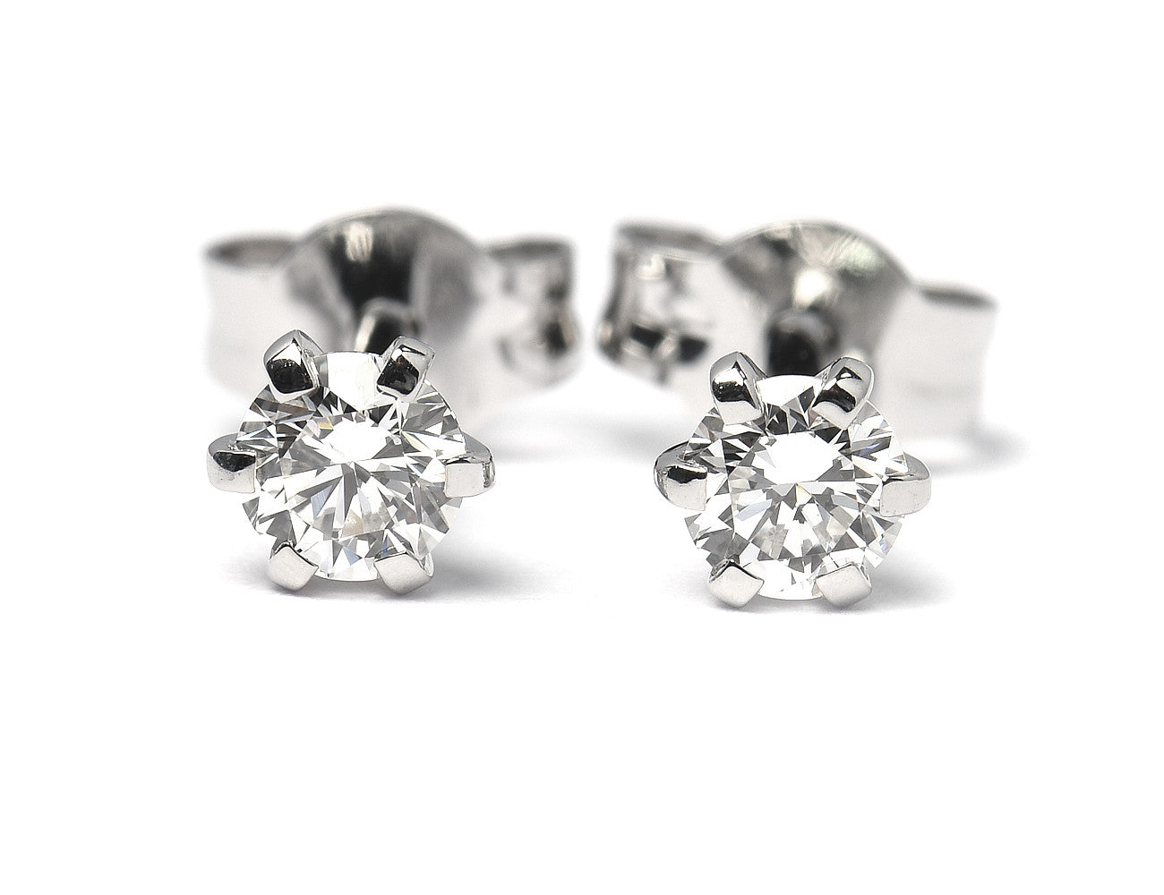 Solitär Brillant Ohrstecker Ohrringe 585 14 K Weißgold, 2 Diamanten zus. 0,40 ct