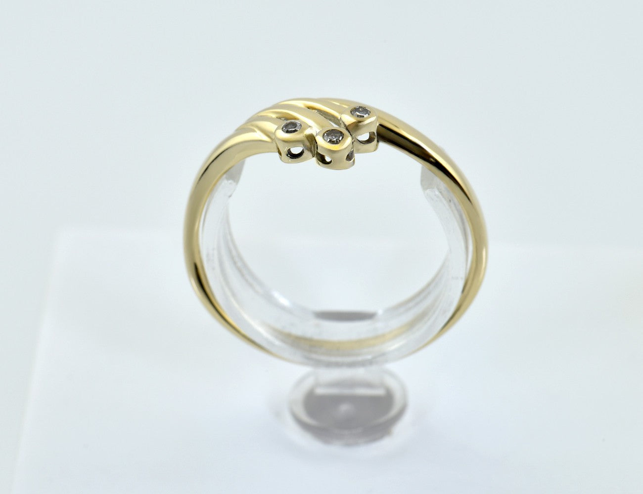 Diamant Ring 585/000 14 K Gelbgold 3 Diamanten zus. 0,03 ct