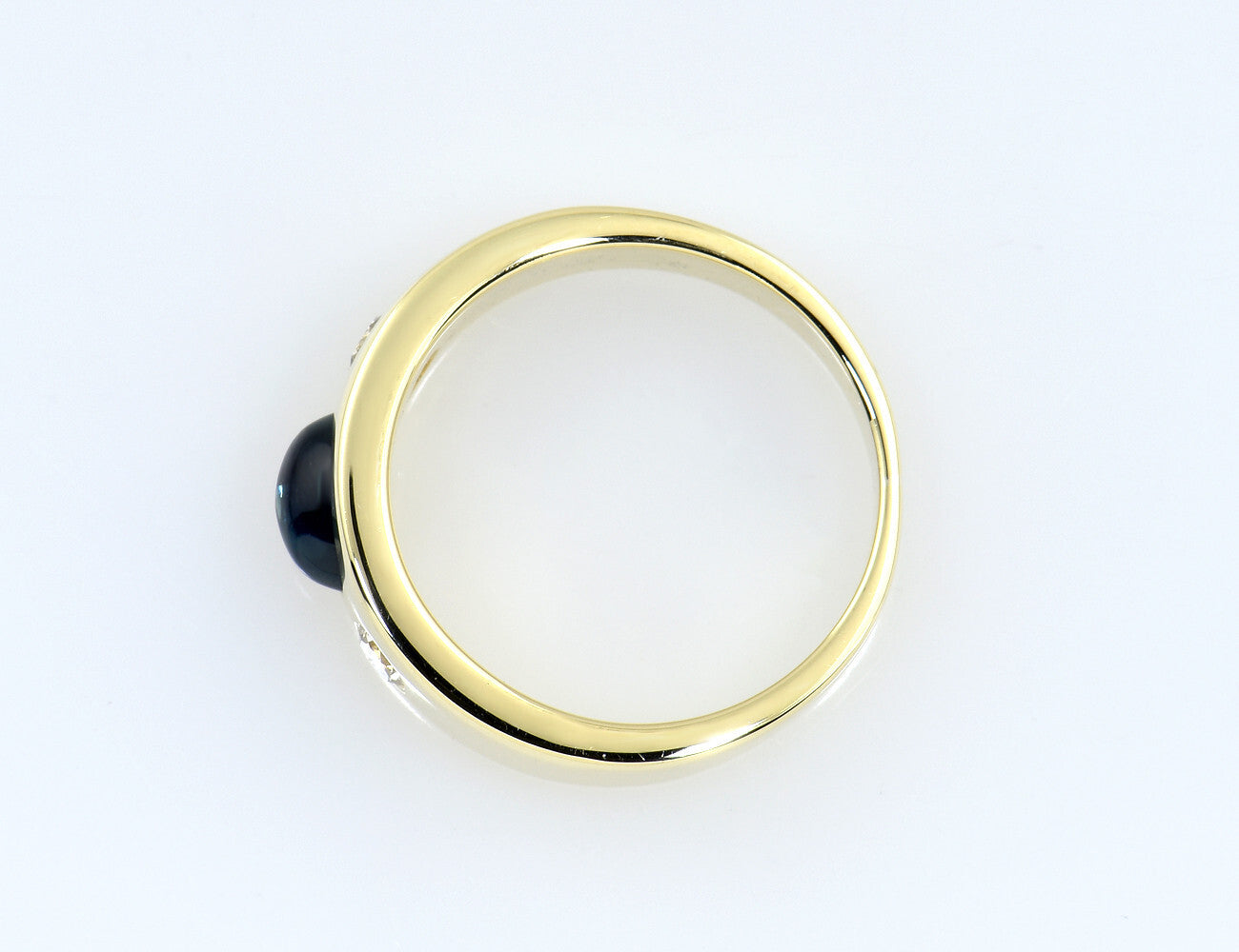 Saphir Diamant Ring 585/000 14 K Gelbgold 2 Brillanten zus. 0,12 ct