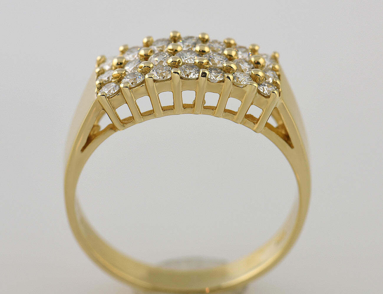 Diamant Ring 750 18 K Gelbgold 21 Brillanten zus. 0,75 ct