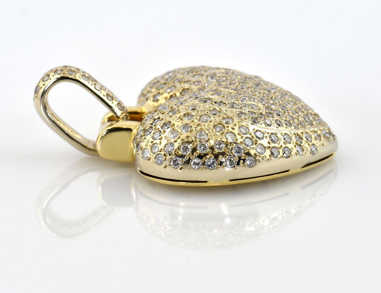Anhänger Herz 750/000 18 K Gelbgold 240 Brillanten zus. 2,50 ct
