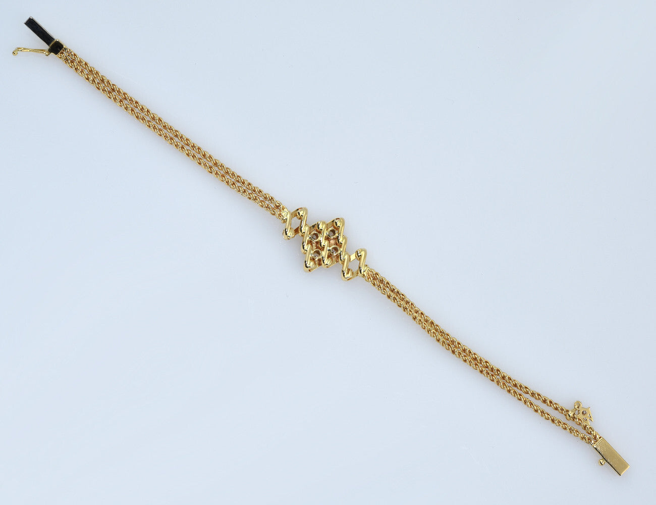 Wellendorf Armband 750/000 18 K Gelbgold 5 Diamanten zus. 0,20 ct, 18 cm