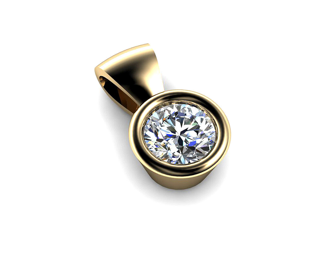 Diamant Solitär Anhänger 585/000 14 K Gelbgold 1 Brillant  0,12 ct