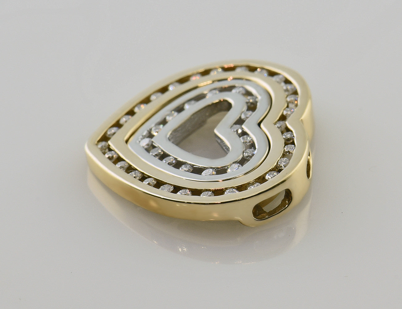 Anhänger Diamant 585 14 K Gelbgold/Weißgold 43 Brillanten zus. 0,50 ct