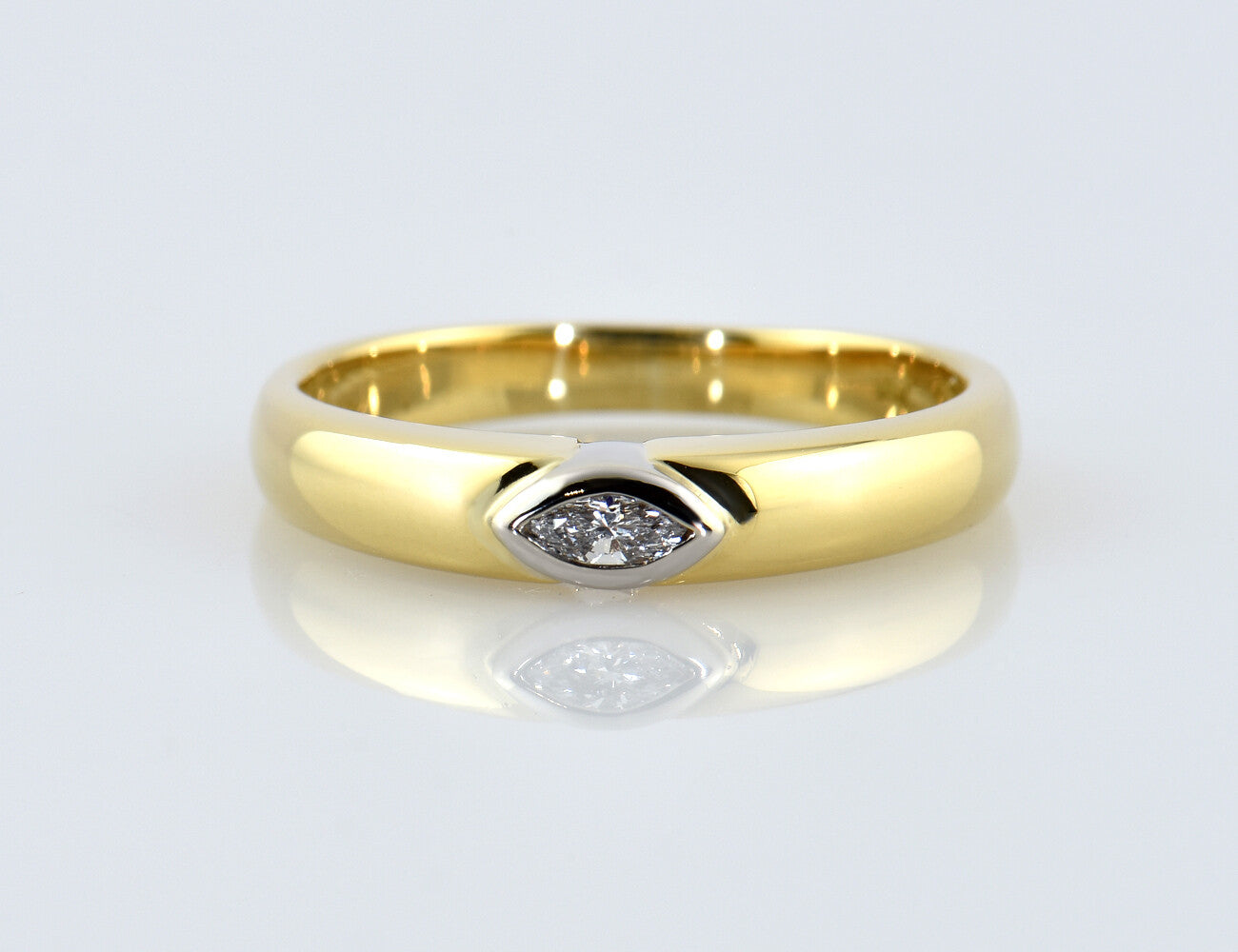 Diamond ring 750/000 18 K yellow gold brilliant 0.15 ct