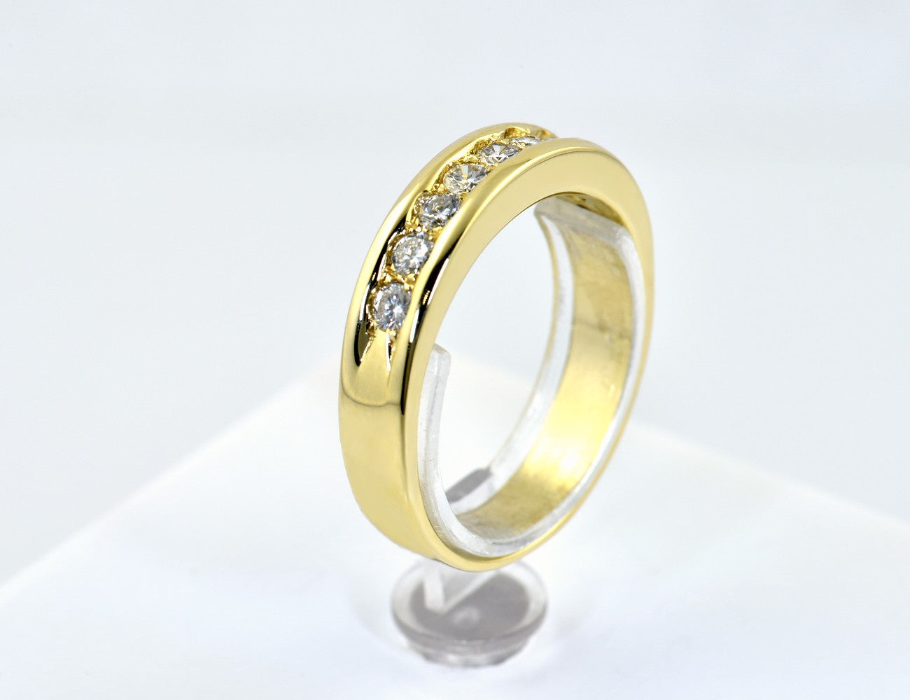 Diamant Ring 585/000 14 K Gelbgold 9 Brillanten zus. 0,36 ct