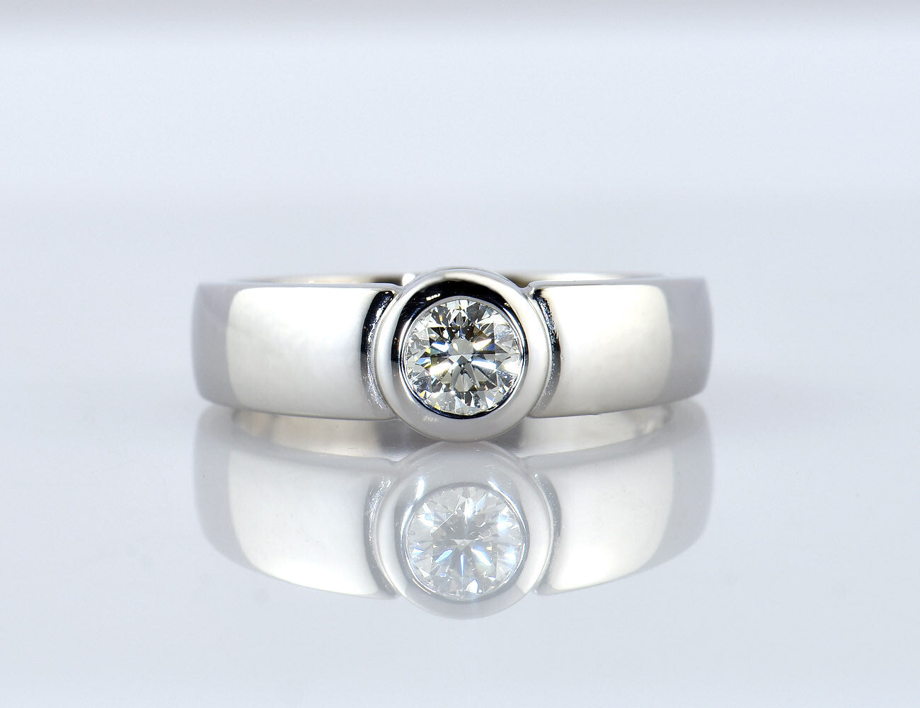 Solitär Diamant Ring 585/000 14 K Weißgold Brillant 0,50 ct