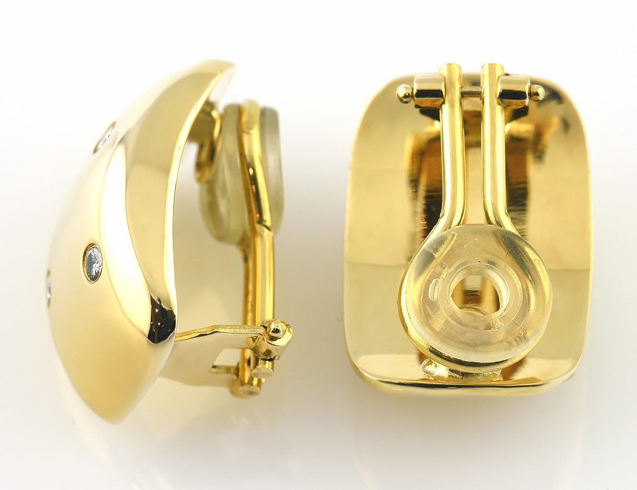 Ohrringe Clip 750/000 18 K Gelbgold, 8 Diamanten zus. 0,24 ct