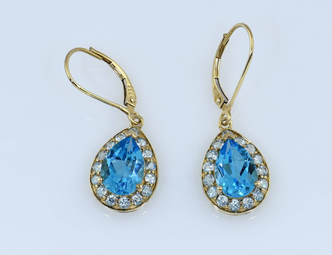 Ohrringe Ohrhänger Topas Synthese  333/000 8 K Gelbgold Zirkonia