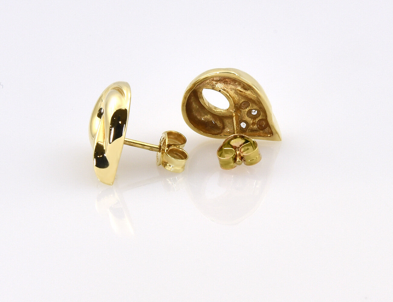 Ohrstecker 585/000 14 K Gelbgold 4 Diamanten zus. 0,02 ct