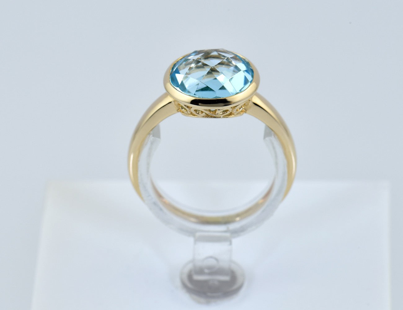 Ring Blautopas 585/000 14 K Gelbgold