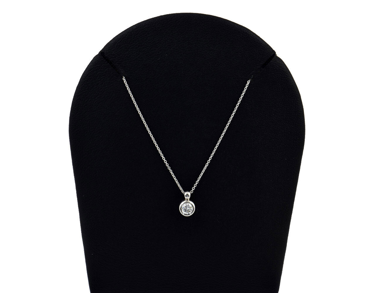 Diamant Solitär Anhänger mit Kette 585/000 14 K Weißgold 1 Brillant  0,14 ct