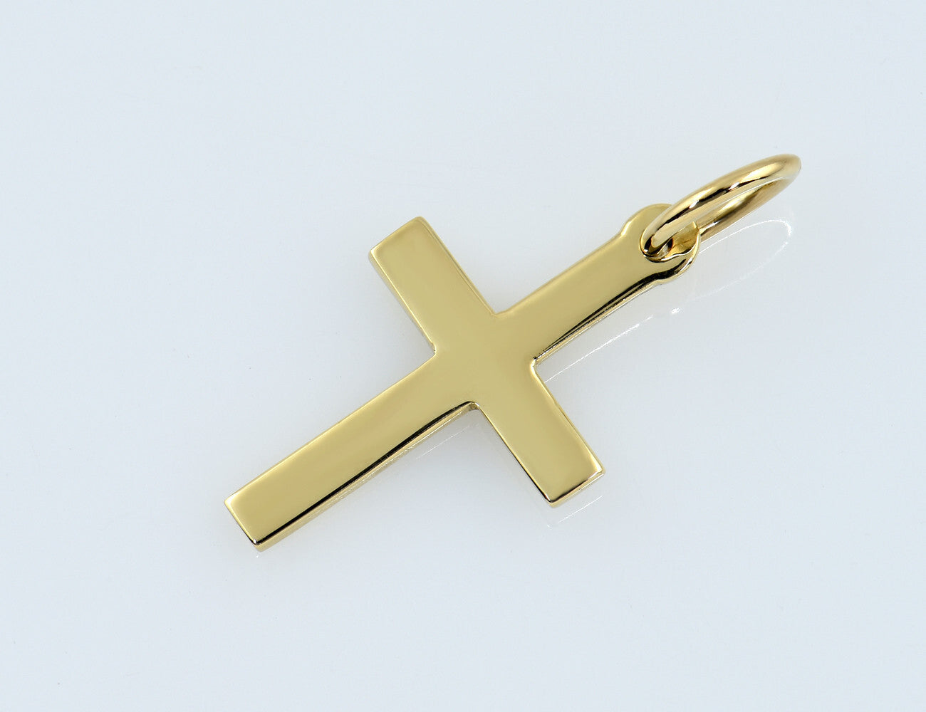 Anhänger Kreuz Kaltemaille schwarz 585/000 14 K Gelbgold