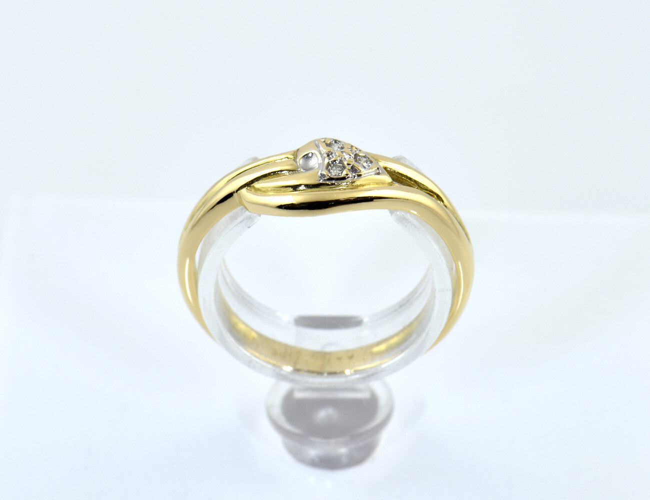 Diamant Ring 750/000 18 K Gelbgold 3 Brillanten zus. 0,03 ct