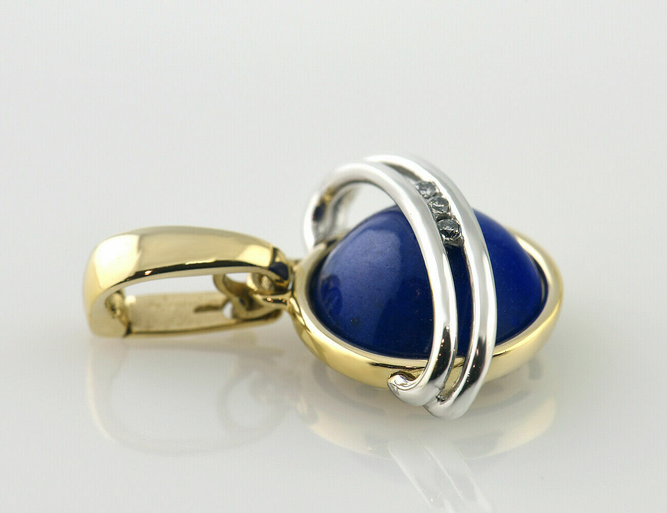 Anhänger Lapislazuli 585 14 K Gelbgold 3 Brillanten zus. 0,05 ct