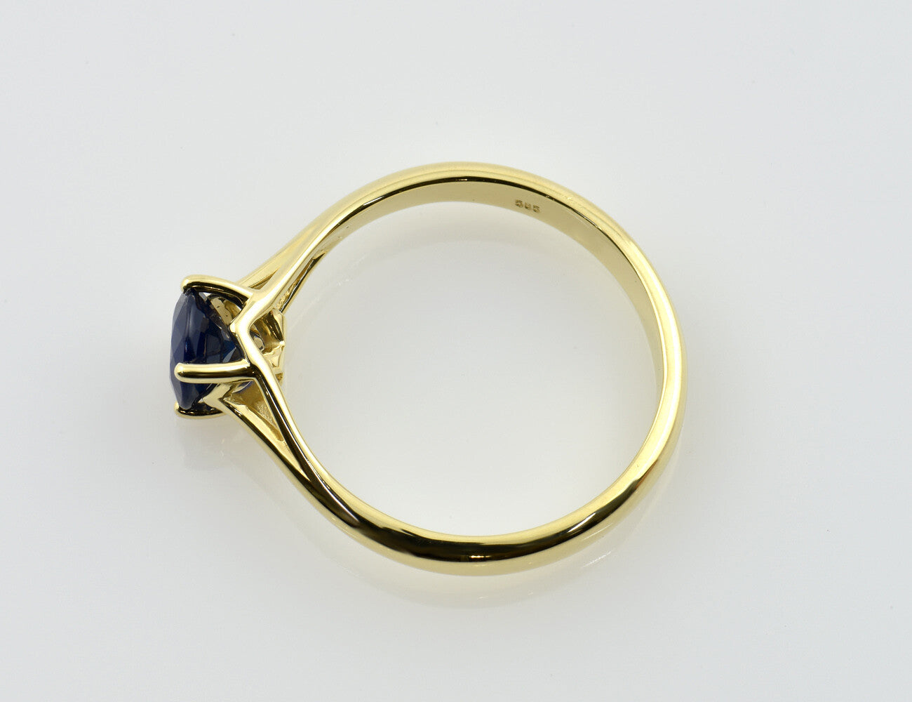 Solitär Saphir Ring 585/000 14 K Gelbgold 0,98 ct