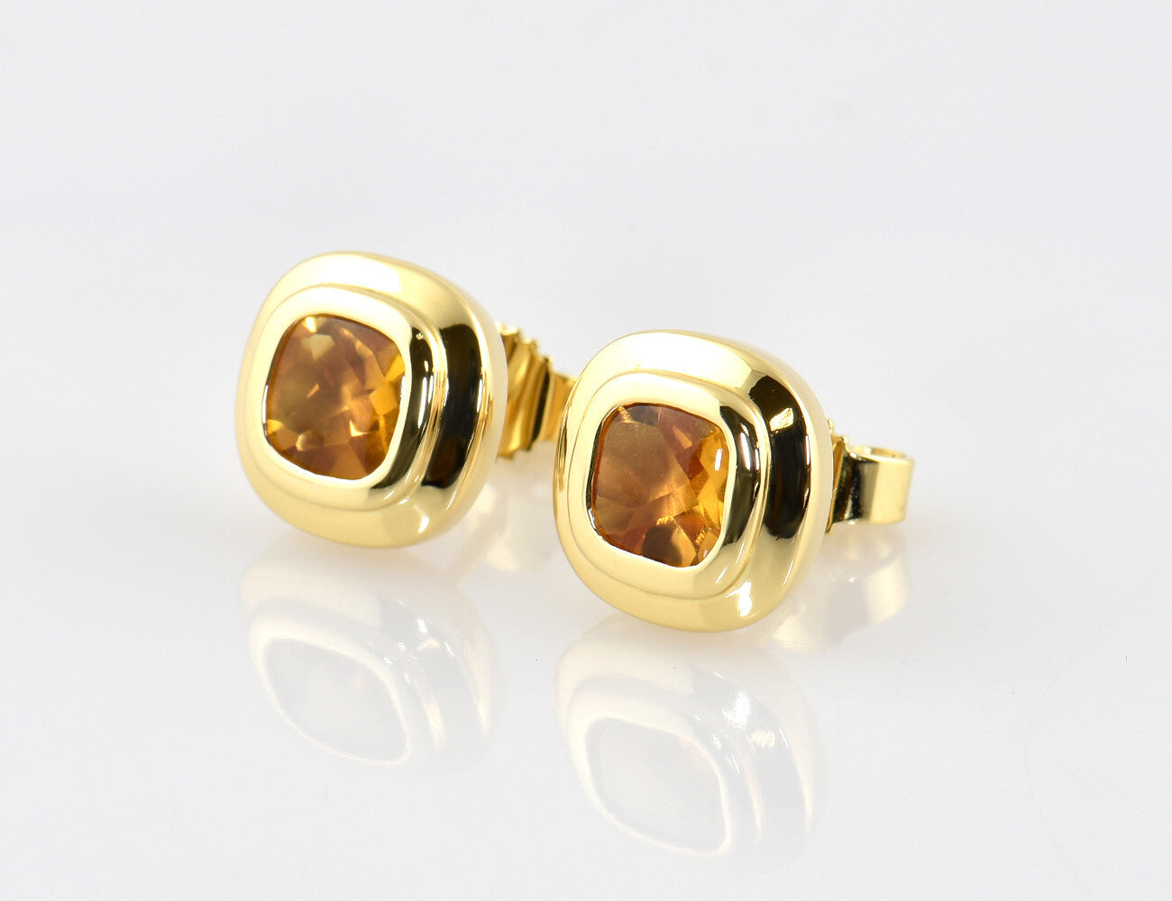 Ohrstecker Citrin 750/000 18 K Gelbgold