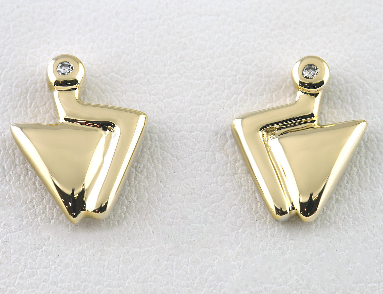 Ohrstecker 585/000 14 K Gelbgold, 2 Diamanten zus. 0,02 ct