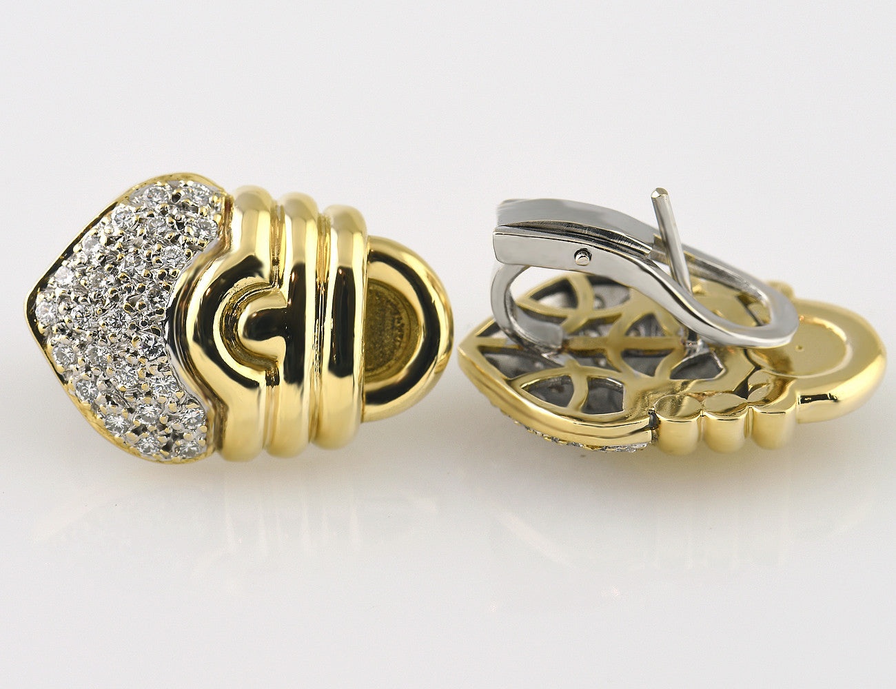 Ohrstecker 750 18 K Gelbgold, 50 Brillanten zus. 1,00 ct
