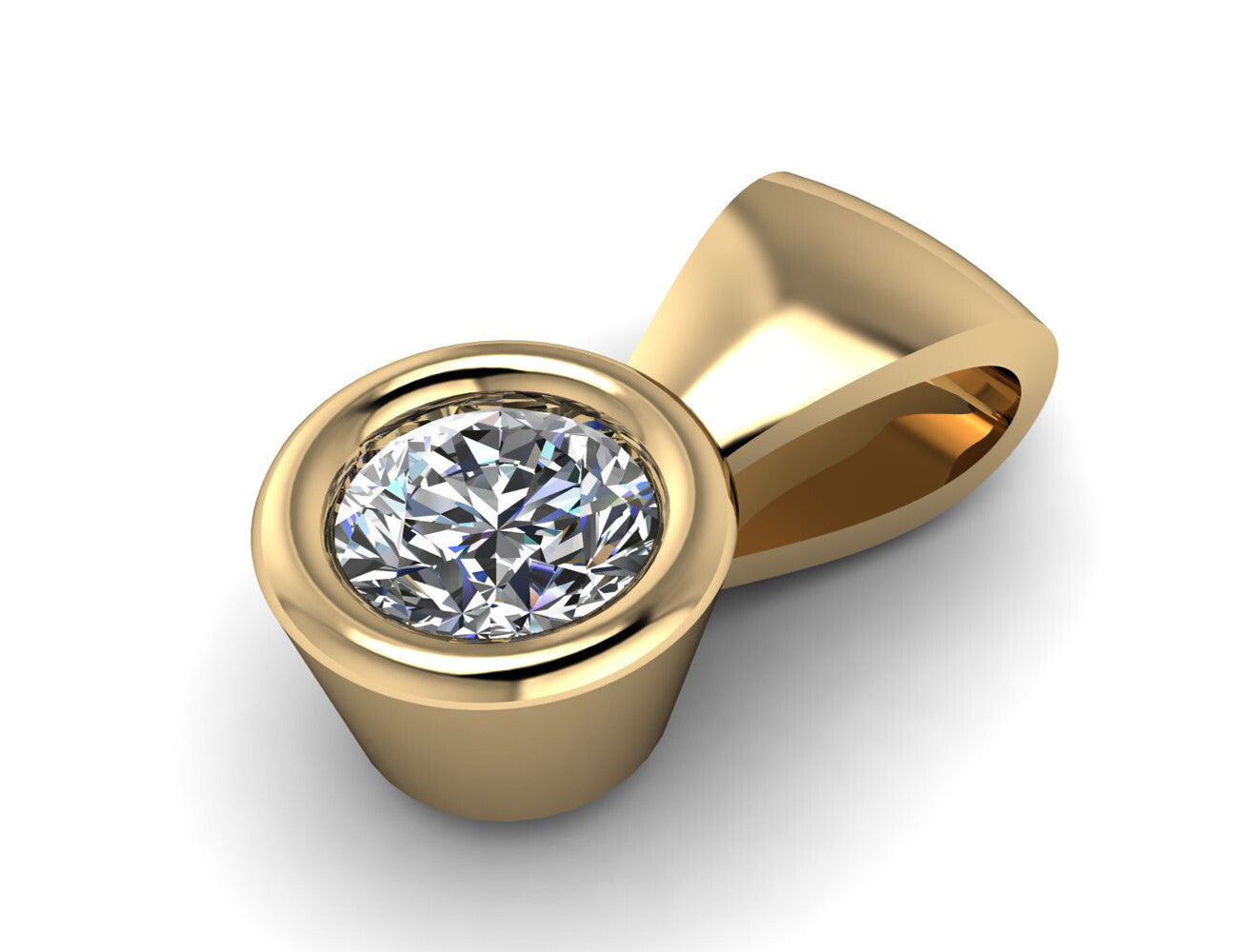 Diamant Solitär Anhänger 585/000 14 K Gelbgold 1 Brillant  0,07 ct