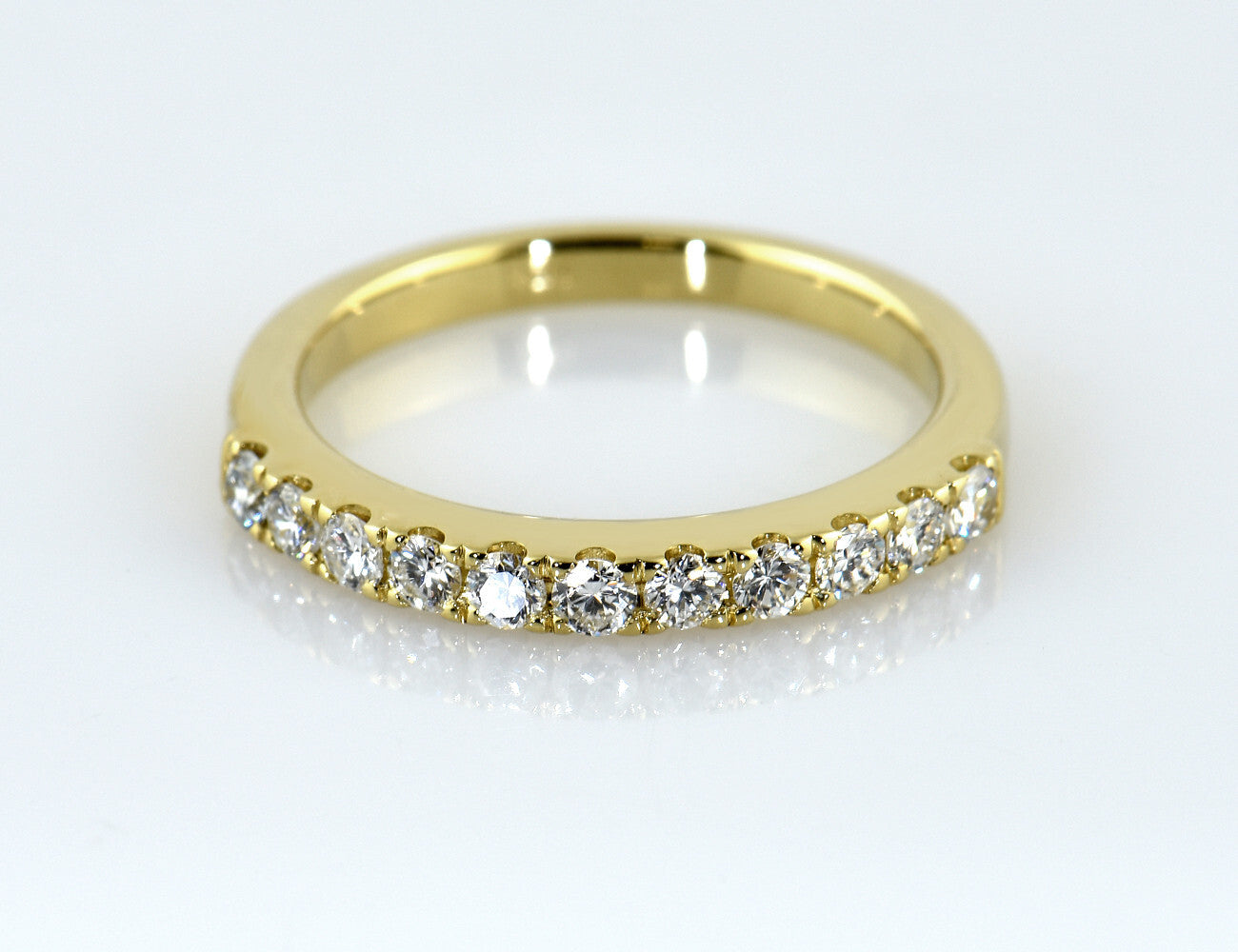 Memoire Diamant Ring 585/000 14 K Gelbgold 10 Brillanten zus. 0,38 ct