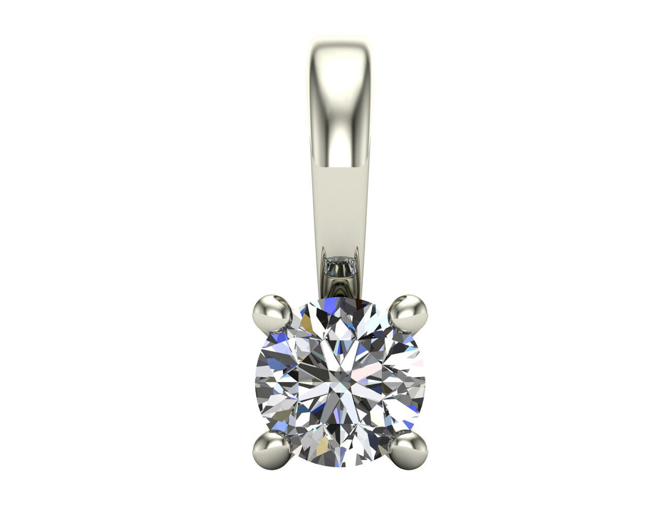 Diamant Solitär Anhänger 585/000 14 K Weißgold 1 Brillant  0,19 ct