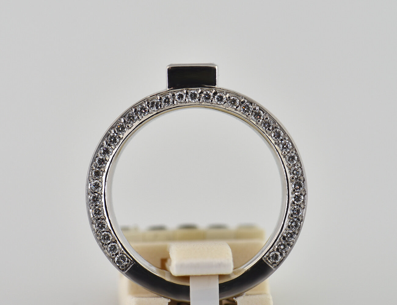 Solitär Diamant Ring 585/000 14 K Weißgold 71 Brillanten zus. 1,10 ct