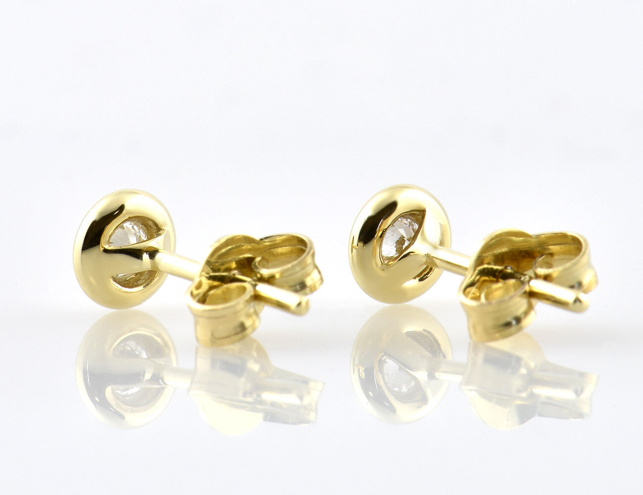 Solitär Brillant Ohrstecker Ohrringe 585 14 K Gelbgold, 2 Diamanten zus. 0,25 ct