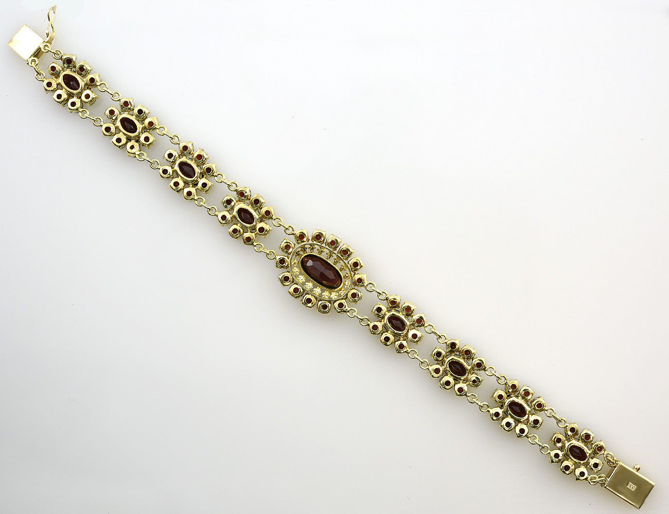 Granat Armband 19 cm 333/000 8 K Gelbgold