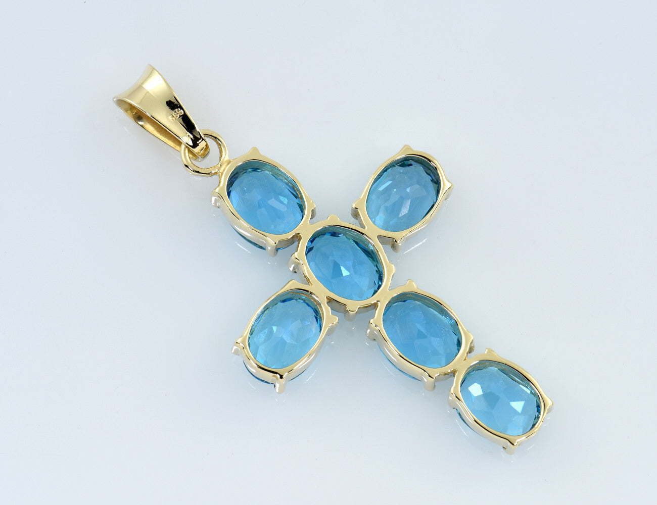 Anhänger Kreuz Topas 585/000 14 K Gelbgold