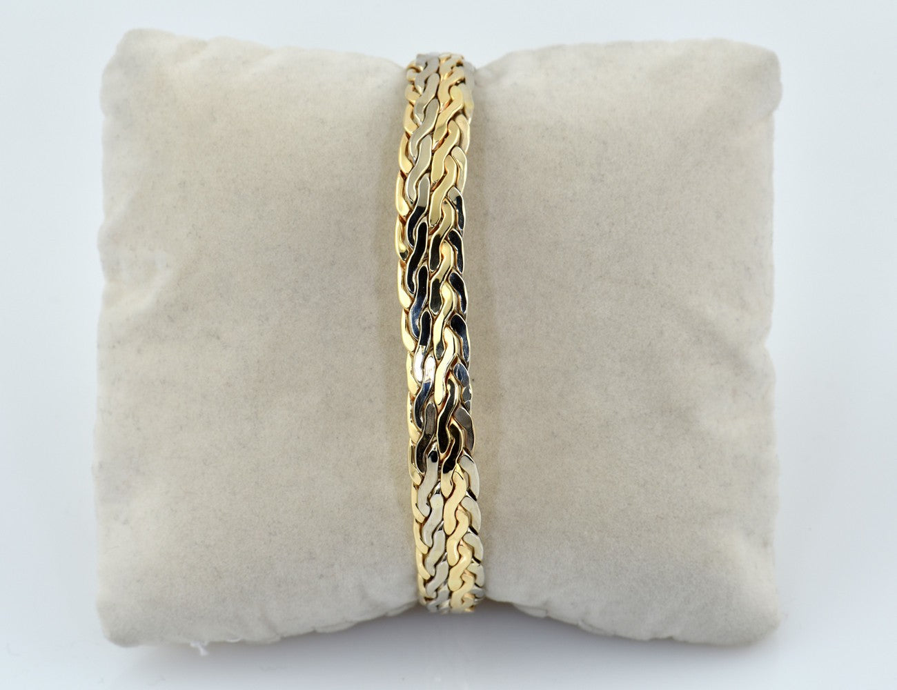 Armband 585/000 14 K Gelb- Weißgold 19 cm lang
