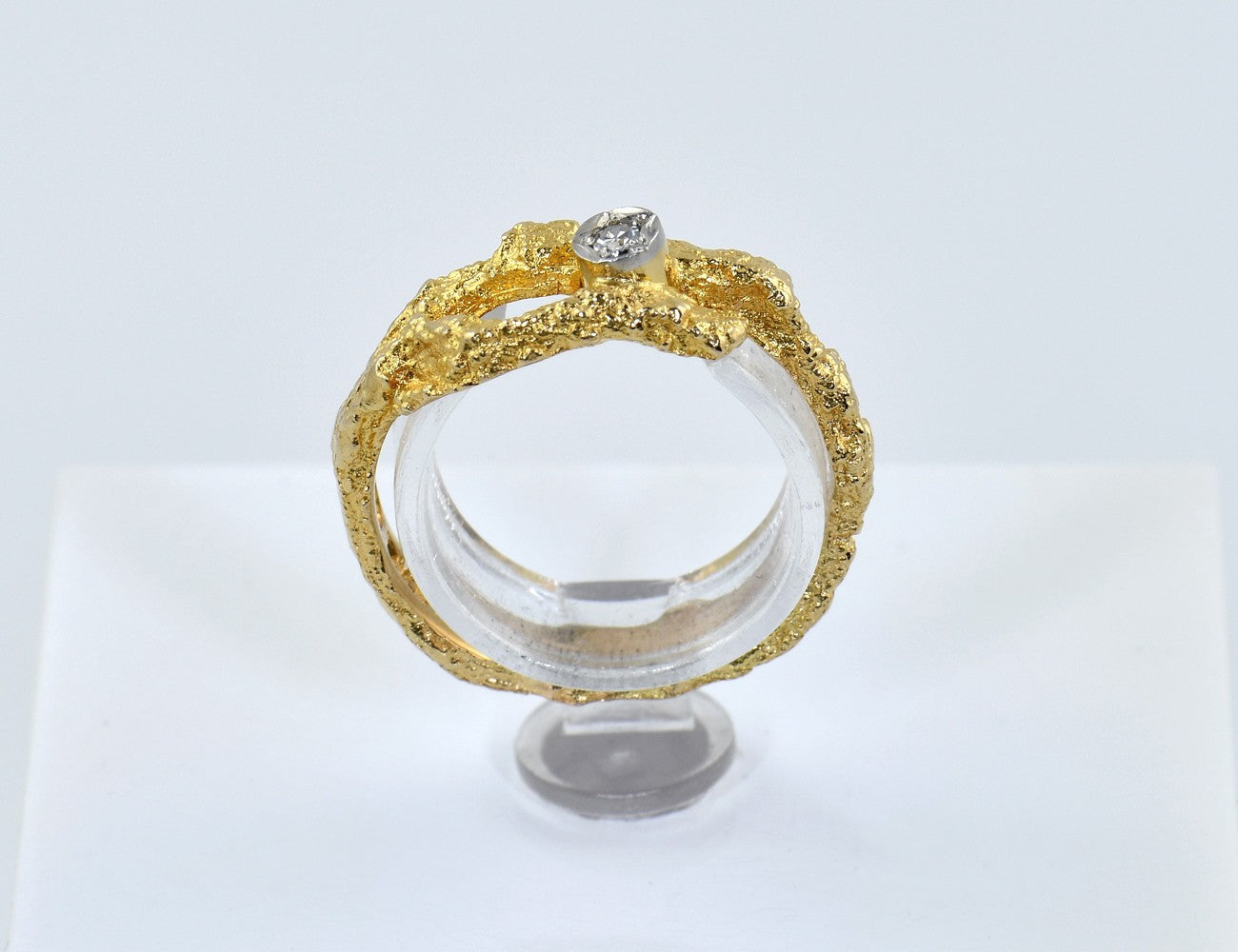 Lapponia Diamant Ring 750/000 18 K Gelbgold 1 Brillant 0,02 ct
