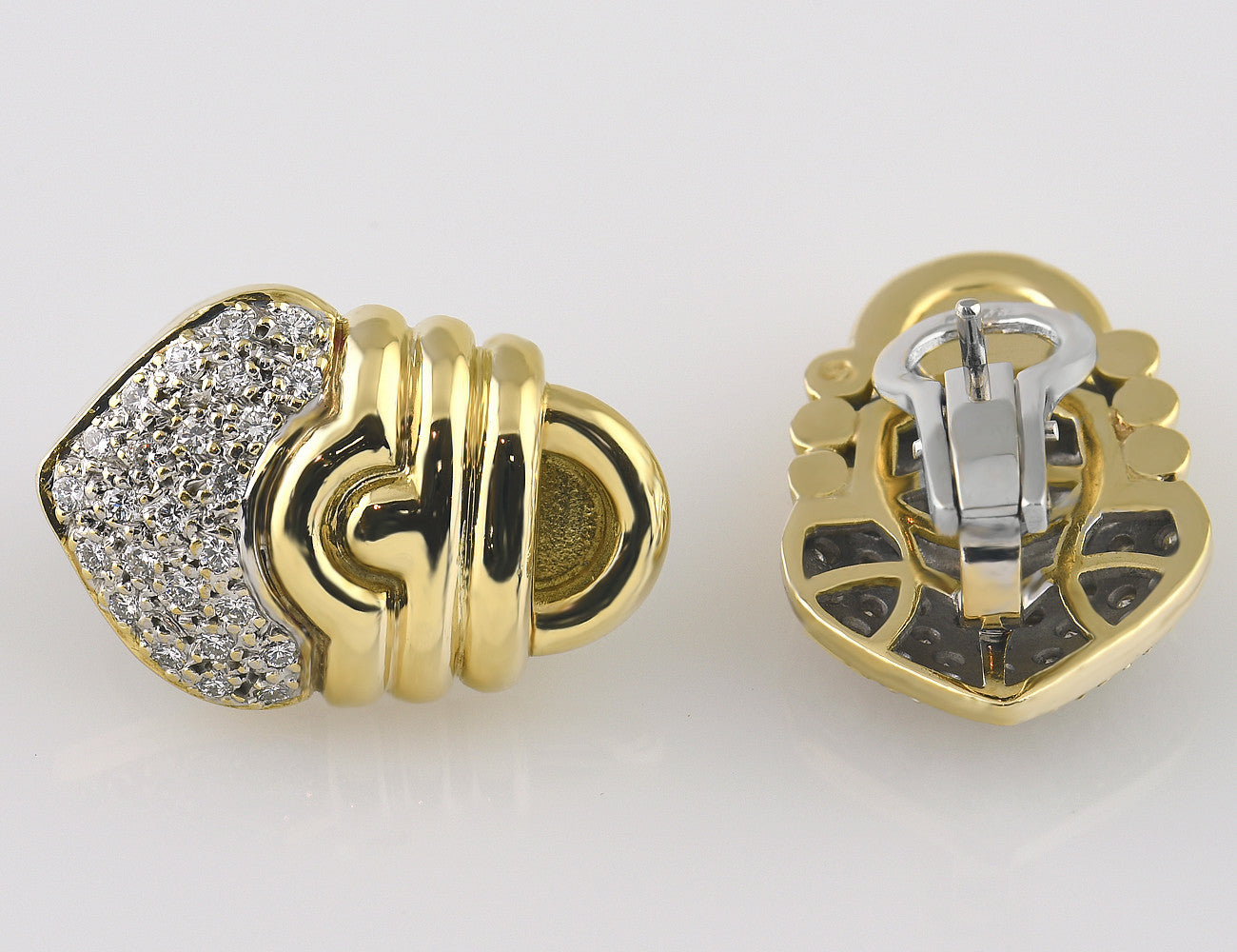 Ohrstecker 750 18 K Gelbgold, 50 Brillanten zus. 1,00 ct