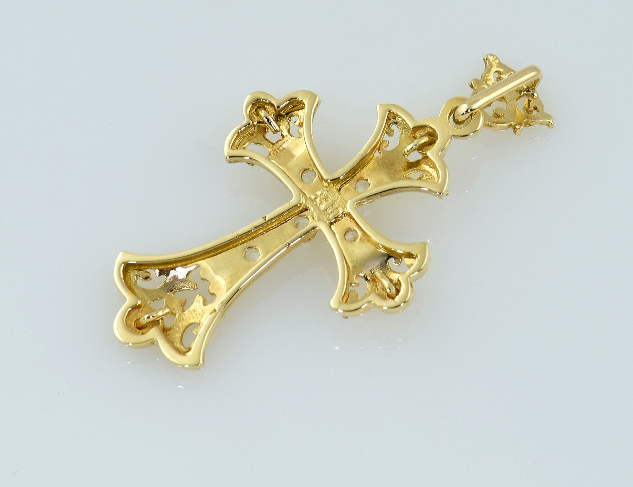 Anhänger Kreuz 585/000 14 K Gelbgold Zirkonia