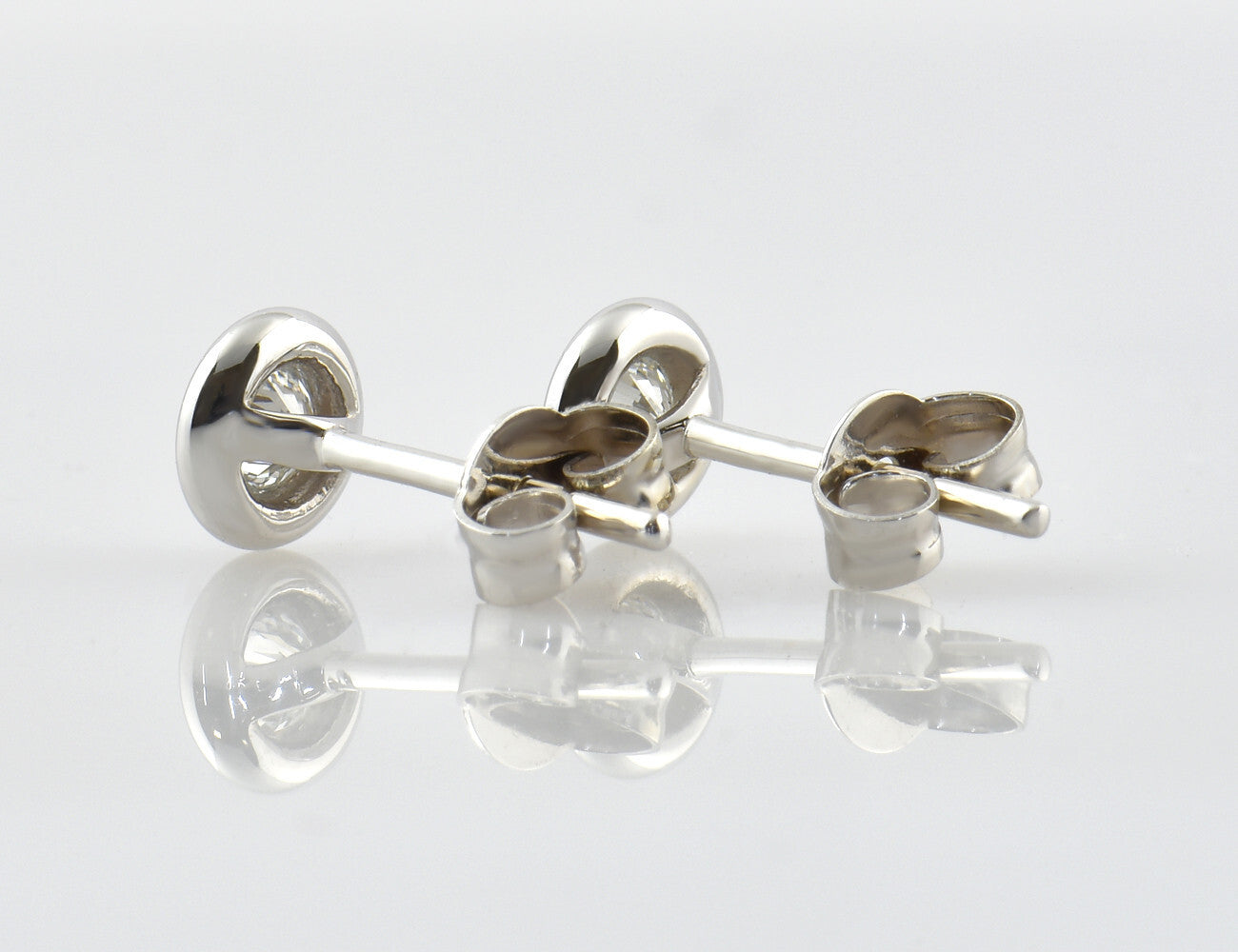 Solitär Brillant Ohrstecker Ohrringe 585 14 K Weißgold, 2 Diamanten zus. 0,23 ct