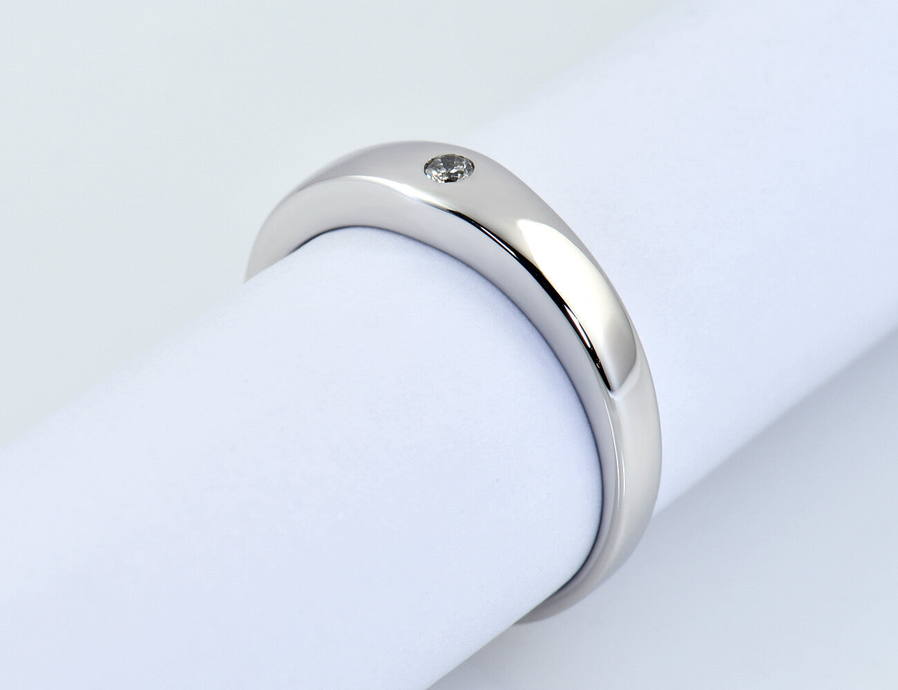 Diamant Solitär Ring 590/00 14 K Weißgold Brillant 0,03 ct