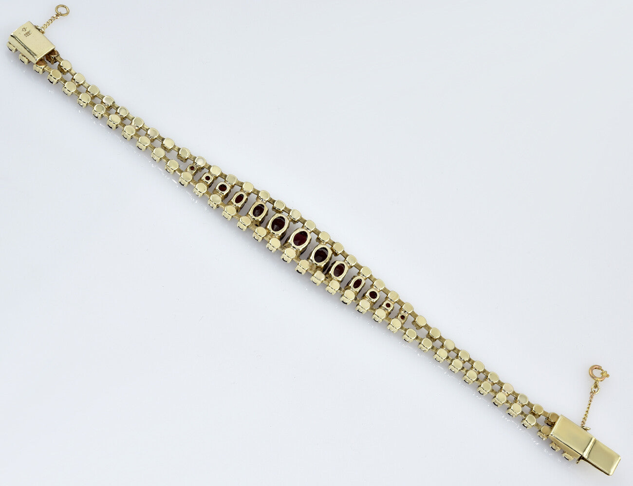 Granat Armband 333/000 8 K Gelbgold 19 cm