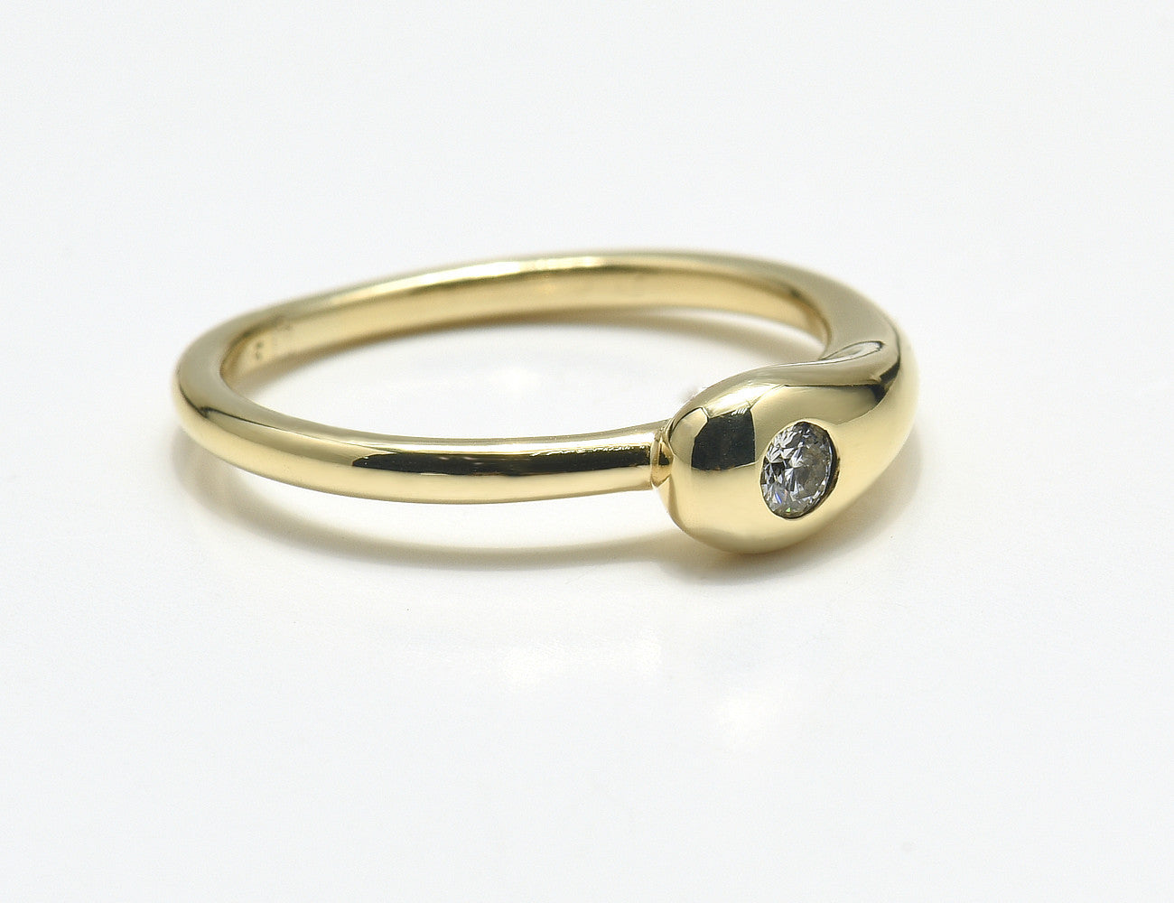 Diamant Solitär Ring 585 14 K Gelbgold Brillant 0,07 ct