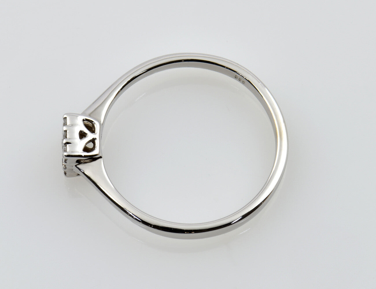 Diamant Ring 585/000 14 K Weißgold 9 Brillanten 0,15 ct