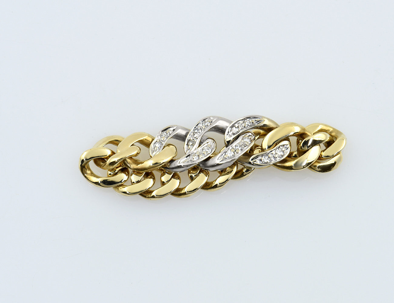 Ketten Ring Diamant 585/000 14 K Gelbgold 8 Diamanten zus. 0,07 ct
