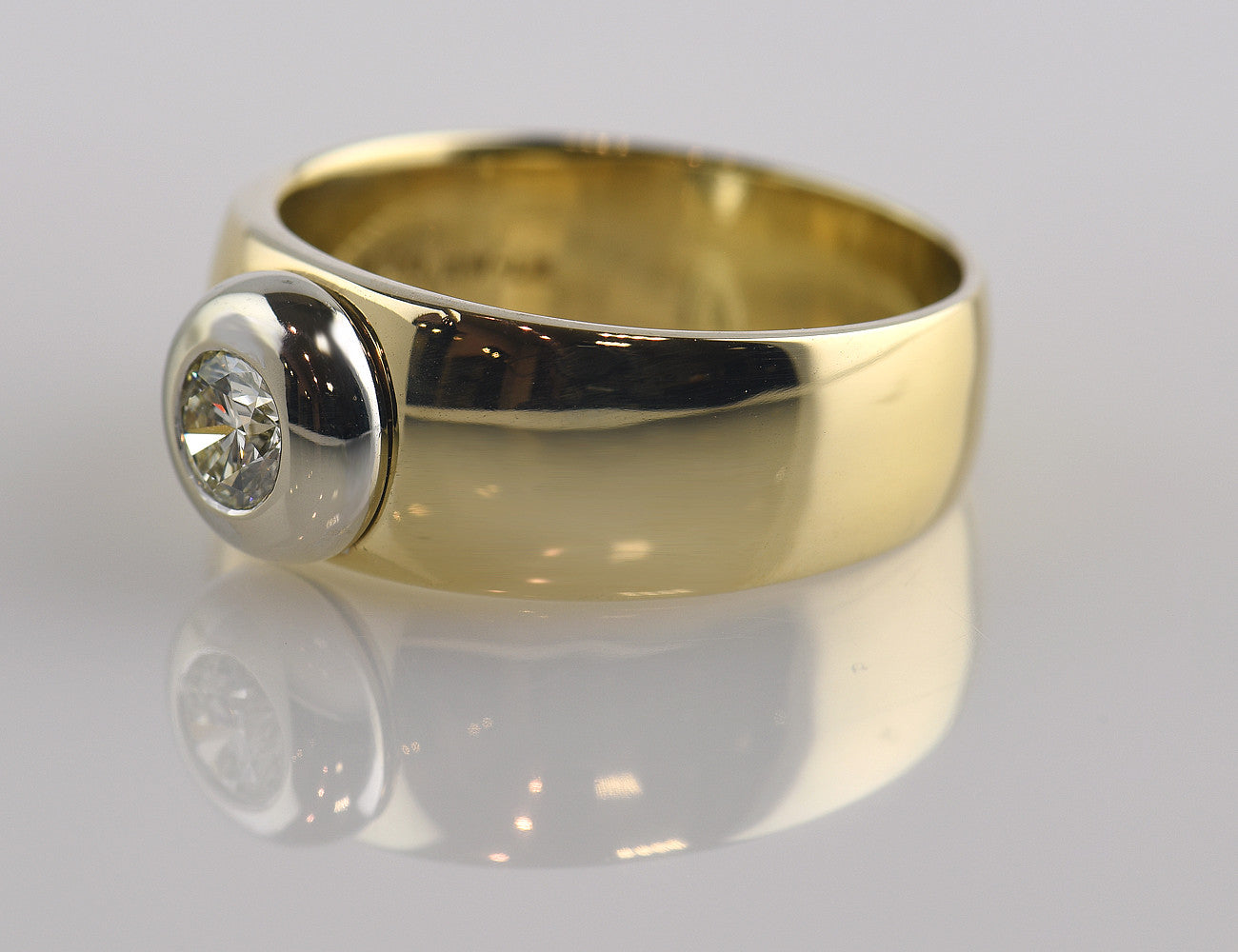 Diamond solitaire ring 585/000 14 K yellow gold brilliant 0.40 ct