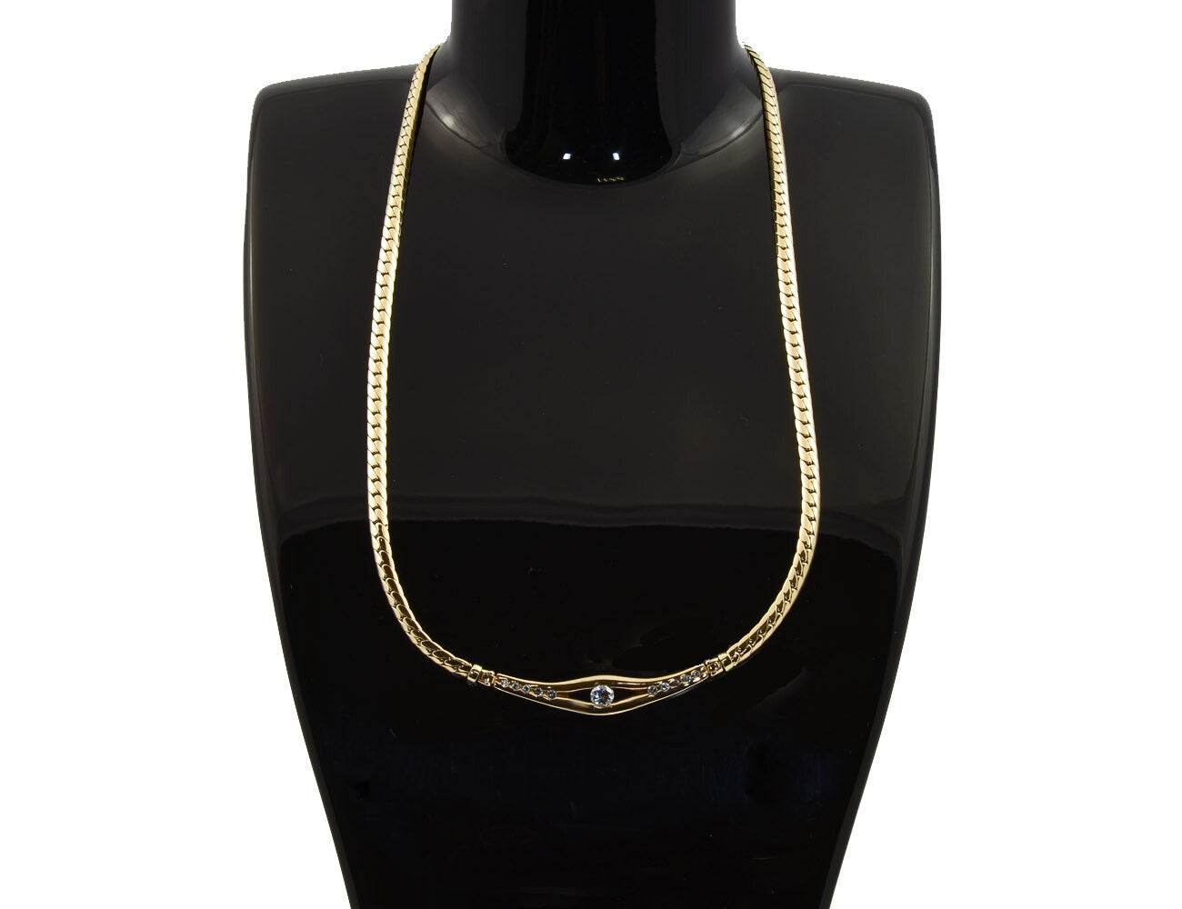 Kette 585/000 14 K Gelbgold Collier 11 Brillanten zus. 0,40 ct, 42 cm lang