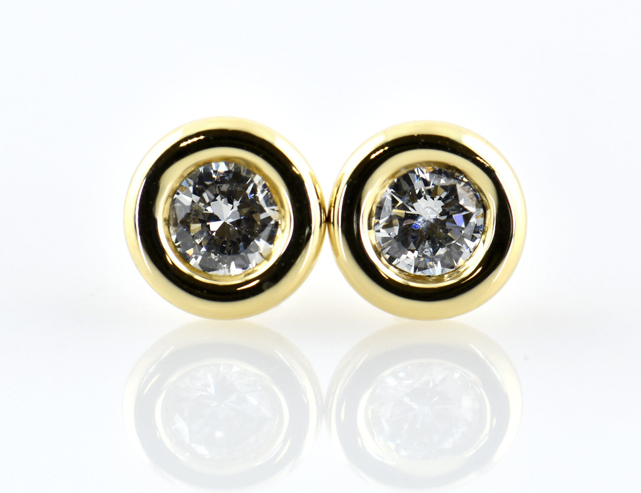 Solitär Brillant Ohrstecker Ohrringe 585 14 K Gelbgold, 2 Diamanten zus. 0,25 ct