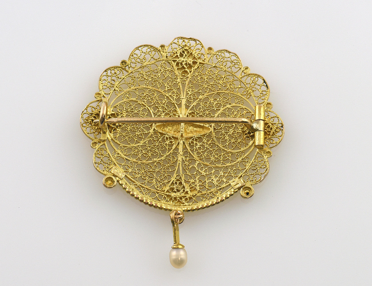 Brosche Zuchtperle 585 14 K Gelbgold