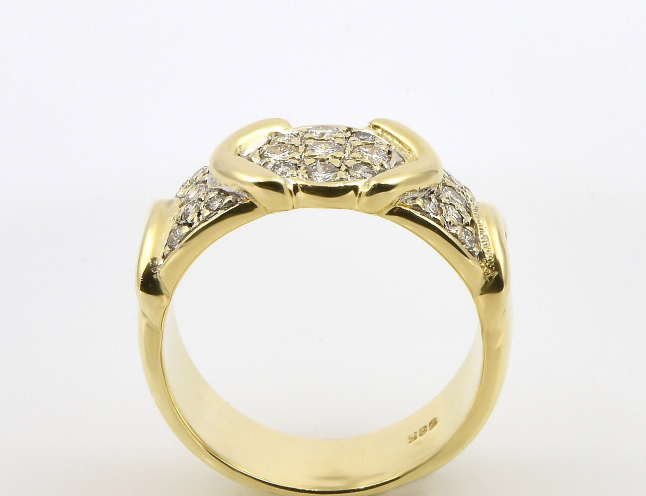 Diamant Ring 585/000 14 K Gelbgold 25 Brillanten zus. 0,30 ct