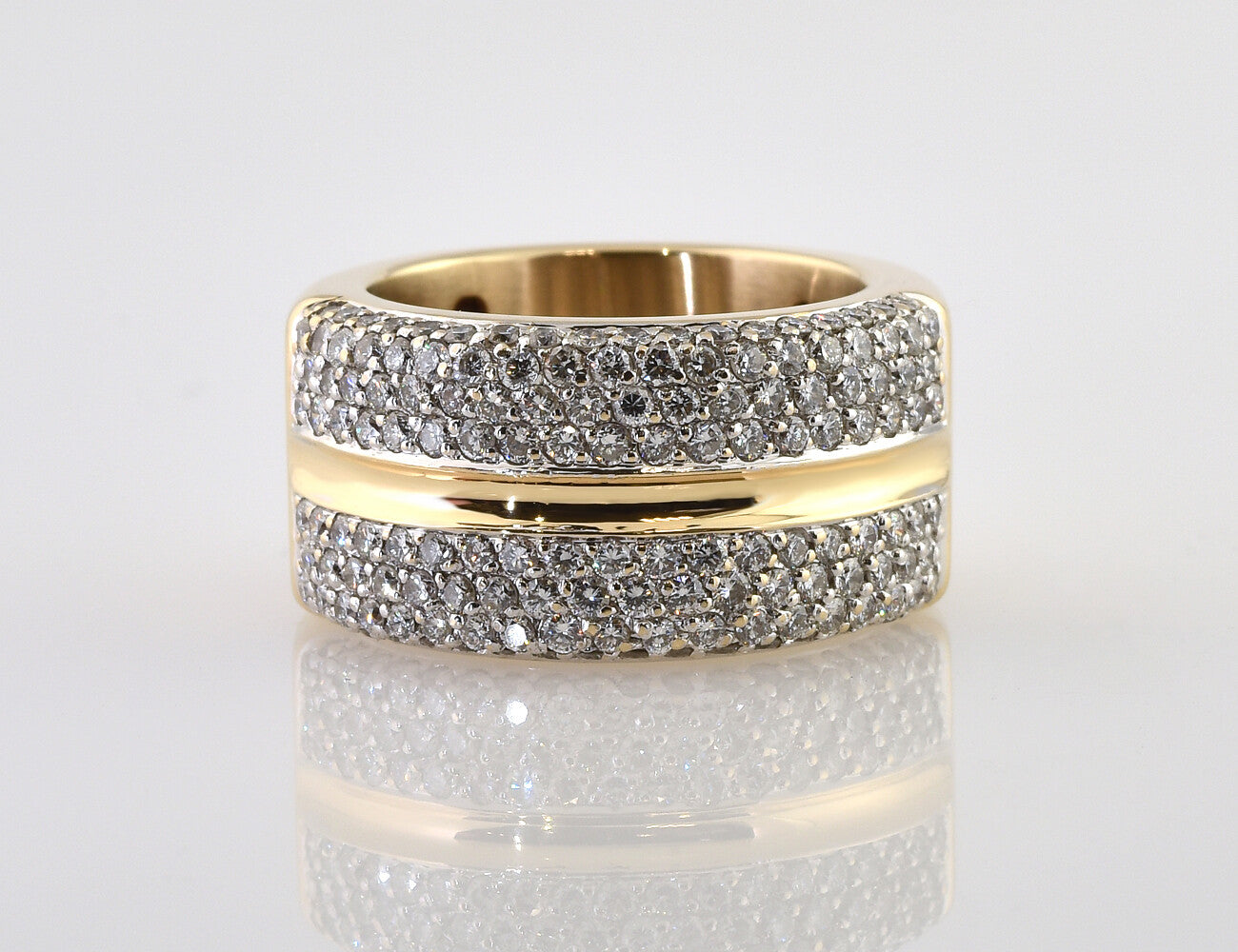 Diamant Ring 585/000 14 K Gelbgold 146 Brillanten zus. 2,00 ct